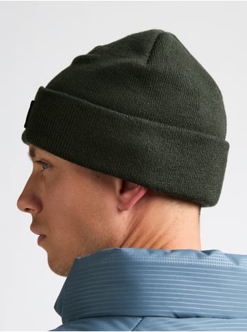 Petrol Industries Gerippte Beanie mit Patch Irontrail in Grün