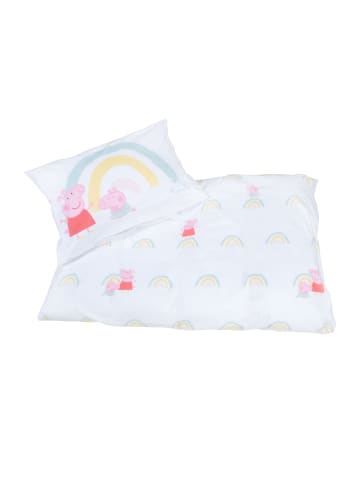 roba Peppa Pig Bettwäsche-Set, Baumwolle 100 x 135 cm - Weiß/Rosa