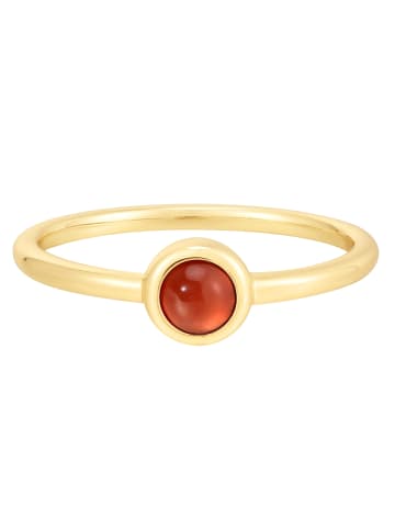 Glanzstücke München Ring aus Sterling Silber mit Granat in gelbgold