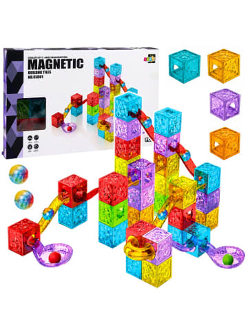 Wisam Magnetische Bausteine, Kugelbahn, bunt, 60 Stück
