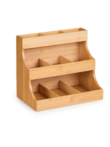 relaxdays Tee-Organizer in Natur - (B)26 x (H)24 x (T)17,5 cm