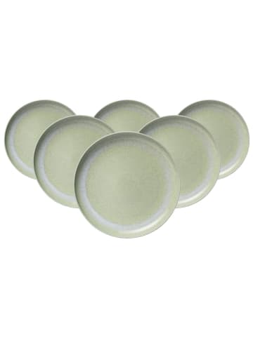 like. by Villeroy & Boch 6er Set Dessertteller Perlemor Alga in Grün ø 20,1 cm in grün