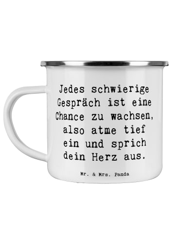 Mr. & Mrs. Panda Pott Spruch Ein schwieriges Gespräch führen mit... in Weiß