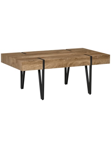 HOMCOM Couchtisch in Naturholz 105L x 60B x 42H cm