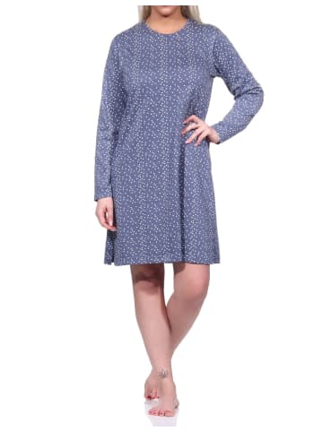 NORMANN Nachthemd langarm Bigshirt Tupfen - 76256 in Grau
