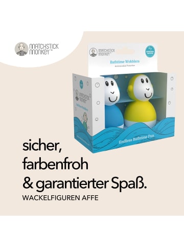 MATCHSTICK MONKEY Badezeit Wackelfiguren - blau & gelb