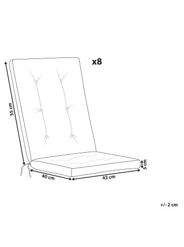 Beliani 8er-Set Auflagen MAUI PREMIUM in Beige