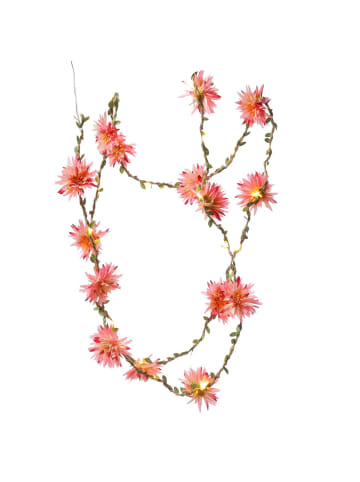 MARELIDA LED Lichterkette Dahlien Blüten Blumengirlande Timer L: 2,9m in pink