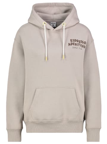 Sublevel Hoodie mit Sommer Themen Motiv, Kängurutasche in Beige-2