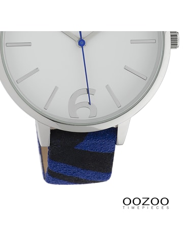 Oozoo Analog-Armbanduhr Oozoo Timepieces blau, schwarz groß (ca. 43mm)