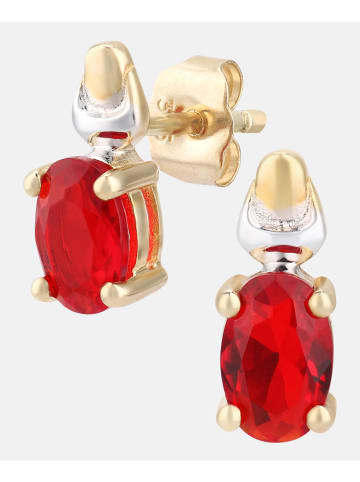 Diamant L'éternel Ohrstecker aus 375 Gelbgold mit Rubin