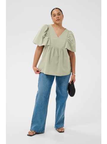 KAFFE curve Bluse kurzarm KCkarlia Loose fit in Seagrass