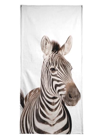 Juniqe Handtuch "Zebra" in Schwarz & Weiß