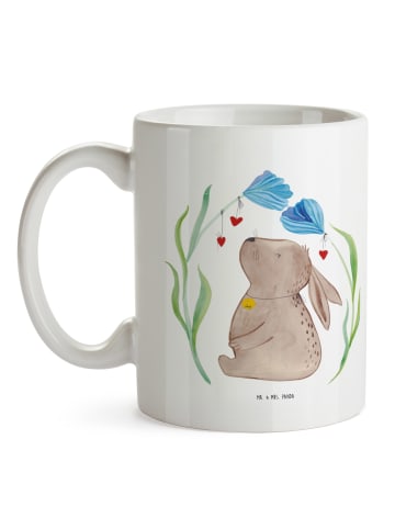 Mr. & Mrs. Panda Tasse Hase Blume ohne Spruch in Weiß