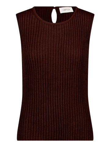 CARTOON Rundhals-Shirt ohne Arm in Dunkelbraun