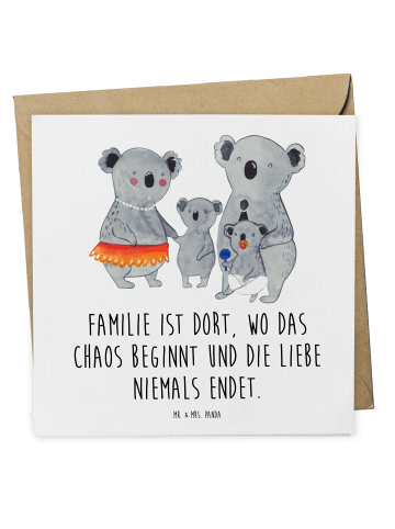 Mr. & Mrs. Panda Deluxe Karte Koala Familie mit Spruch in Weiß