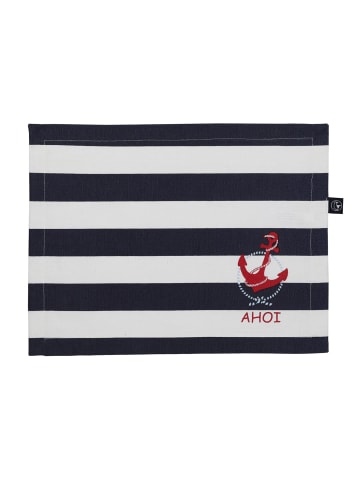 SCHIETWETTER Tischset "Ahoi", Platzset, Anker, aus Stoff, Untersetzer, in navy