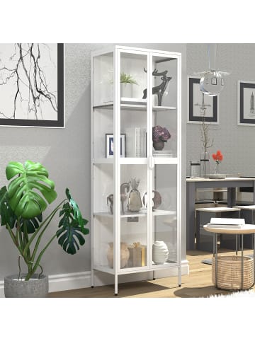 ebuy24 Vitrinenschrank FlokaXXL weiß Weiß 60 x 35 cm