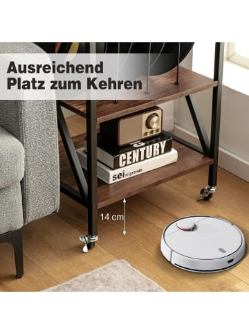 COSTWAY Plattenspielerständer rollbar in Braun