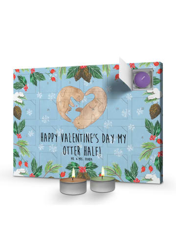 Mr. & Mrs. Panda Duftkerzen Adventskalender Otter Valentine mit ... in Eisblau