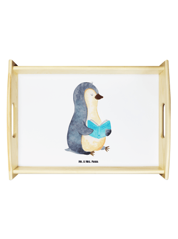 Mr. & Mrs. Panda Dekotablett Pinguin Buch ohne Spruch in Weiß
