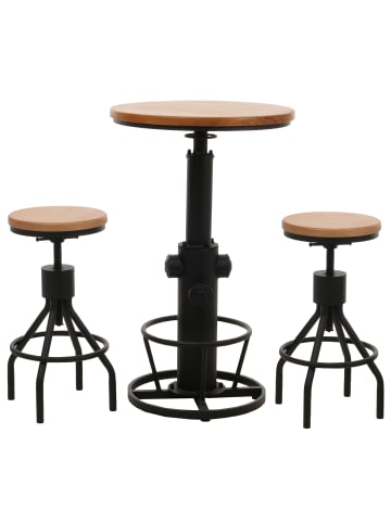 MCW Set Bartisch + 2x Barhocker N17, Natur