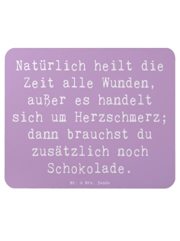 Mr. & Mrs. Panda Mouse Pad Spruch Herzschmerz Schokolade mit Spruch in Lavendeltraum