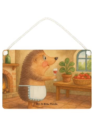 Mr. & Mrs. Panda Deko Schild Igel Wein Design ohne Spruch in Weiß
