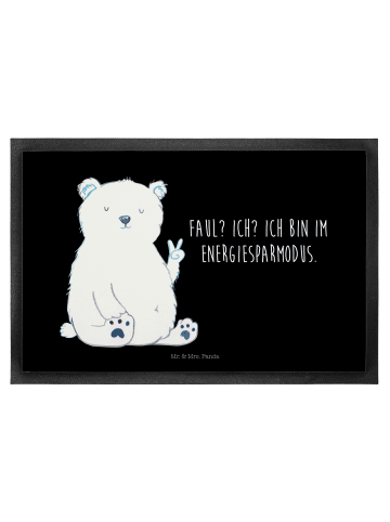 Mr. & Mrs. Panda Fußmatte Eisbär Faul mit Spruch in Schwarz