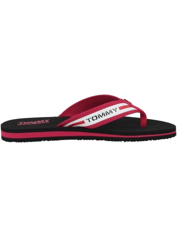 Tommy Hilfiger Zehensandale Tommy Jeans Chunky Tape Flat Beach Sandal in pink