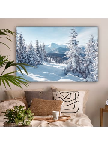 MuchoWow Leinwand Bilder Schneelandschaft