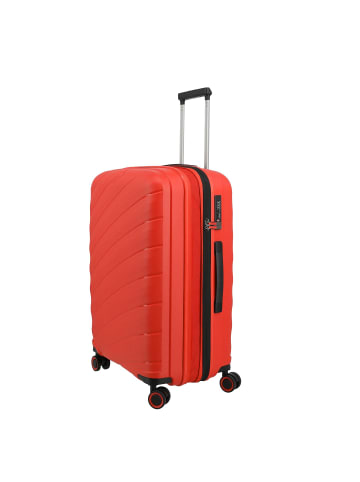 travelite Burano 4 Rollen Kofferset 3-teilig mit Dehnfalte raspberry
