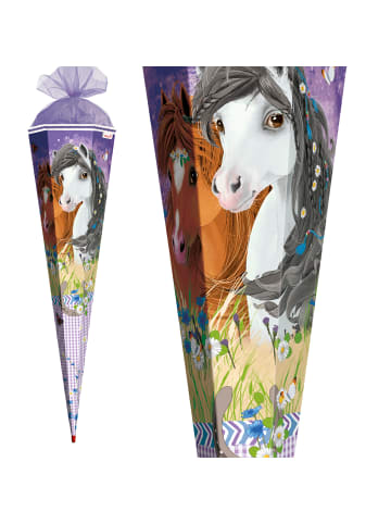 ROTH Schultüte groß Blumenpferde 85 cm in Lila