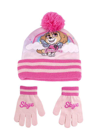 Paw Patrol 2tlg. Set: Mütze und Handschuhe Skye Winter in Rosa