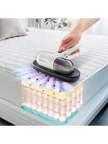 Clean Maxx Akku-Milben-Handstaubsauger Kompakt 3,7V weiß/grau grau