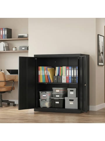 SONGMICS Aktenschrank Berend in Schwarz - (B)80 x (H)90 x (T)40 cm