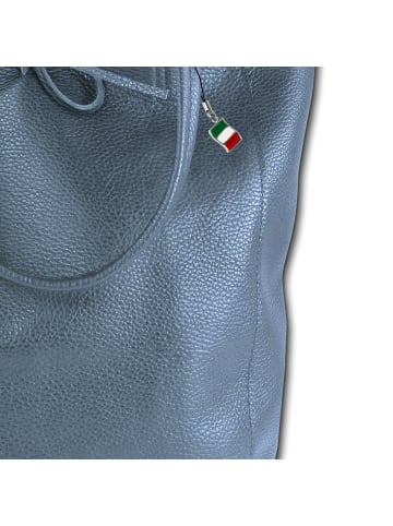 Florence Florence Shopper, Schultertasche Leder blau ca. 28cm