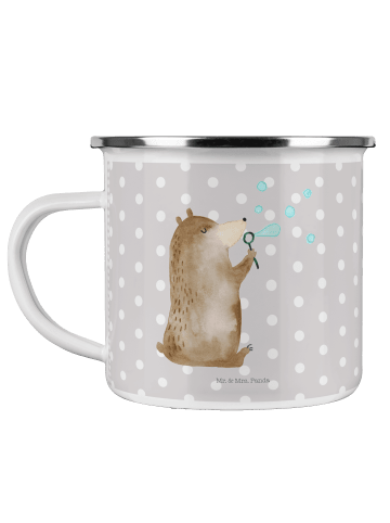 Mr. & Mrs. Panda becher emaille Bär Seifenblasen ohne Spruch in Grau Pastell