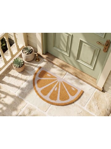 Beliani Fußmatte IJEN in Orange/Beige - (W) 45 x (L) 75 cm