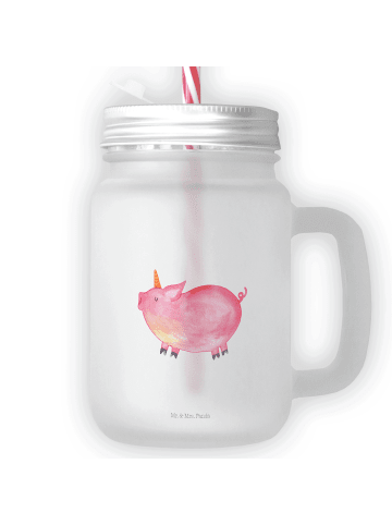 Mr. & Mrs. Panda Glas Einhorn Schwein ohne Spruch in Transparent