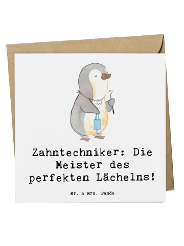 Mr. & Mrs. Panda Deluxe Karte Zahntechniker Lächeln mit Spruch in Weiß