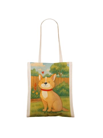 Mr. & Mrs. Panda Stofftasche Hund Glück Design ohne Spruch in Weiß