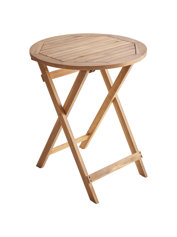 Beliani Gartentisch PROSSEDI in Braun - (W) 60 x (H) 73 x (L) 60 cm