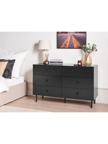 Beliani Kommode COVENTRY in Schwarz - (W) 120 x (H) 75 x (L) 41 cm