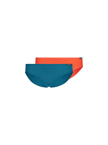 Skiny Slip 2er Pack in Petrol/Rot