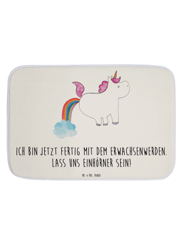 Mr. & Mrs. Panda Duschvorleger Einhorn Pupsen mit Spruch in Weiß