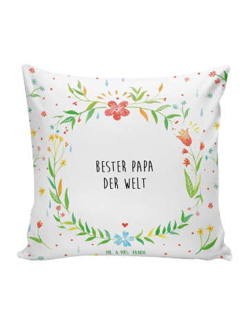 Mr. & Mrs. Panda Kissen 40x40 Papa mit Spruch in Weiß