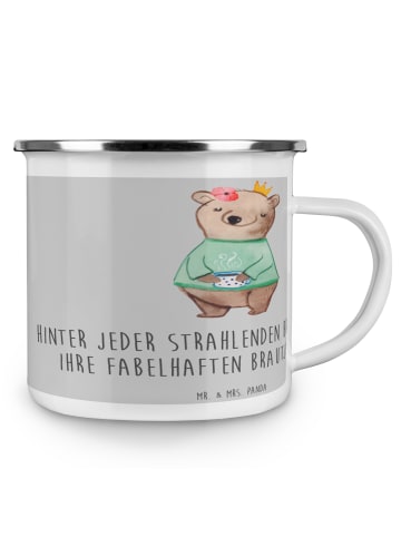 Mr. & Mrs. Panda becher emaille Fabelhafte Brautjungfern mit Spruch in Heather Grey