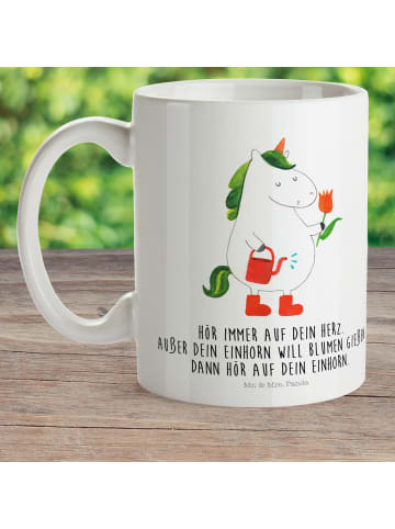 Mr. & Mrs. Panda Teebecher Einhorn Gärtner mit Spruch in Weiß
