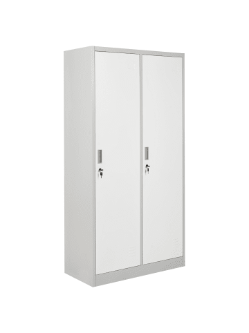 Beliani Spind mit 2 Türen ATHLETE in Weiß/Grau - (W) 90 x (H) 180 x (L) 45 cm